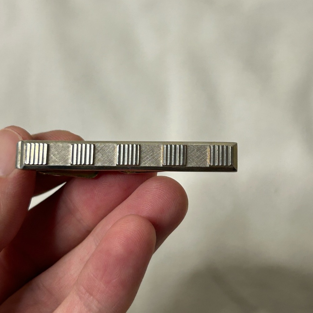 Vintage Swank Silver Tone Mens Tie Clip